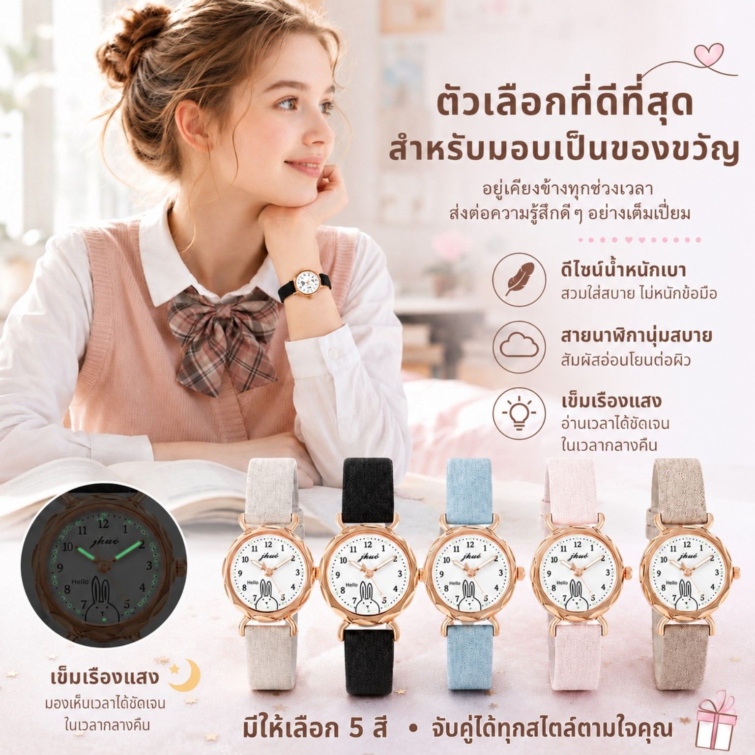 ⌚️ໂມງແຟຊັ່ນຜູ້ຍິງ ດີໄຊສວຍ ໃສ່ໄດ້ທຸກໂອກາດ 💖