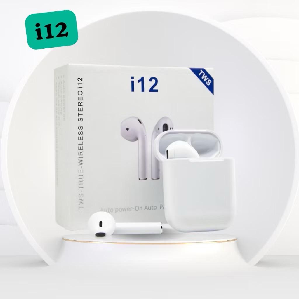 🎧 ຫູຟັງ Bluetooth i12 TWS ສຽງດີ ເຊື່ອມຕໍ່ໄວ ພົກພາສະດວກ